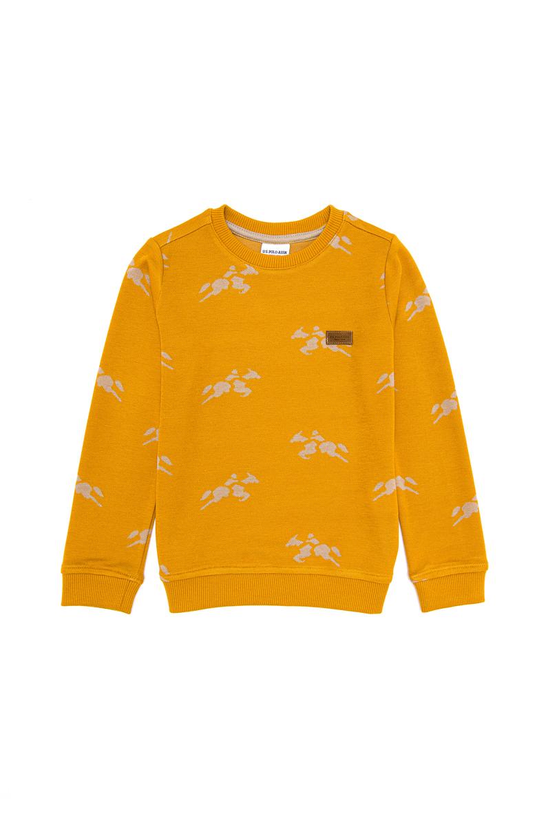 Çocuk Safran Bisiklet Yaka Sweatshirt