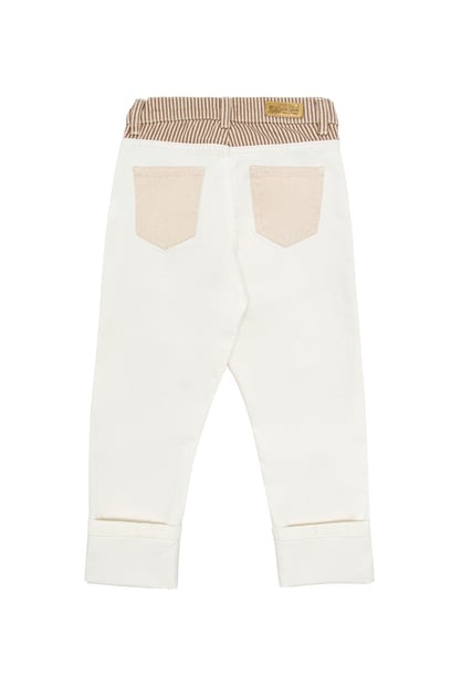 Kız Çocuk Krem Jean Pantolon