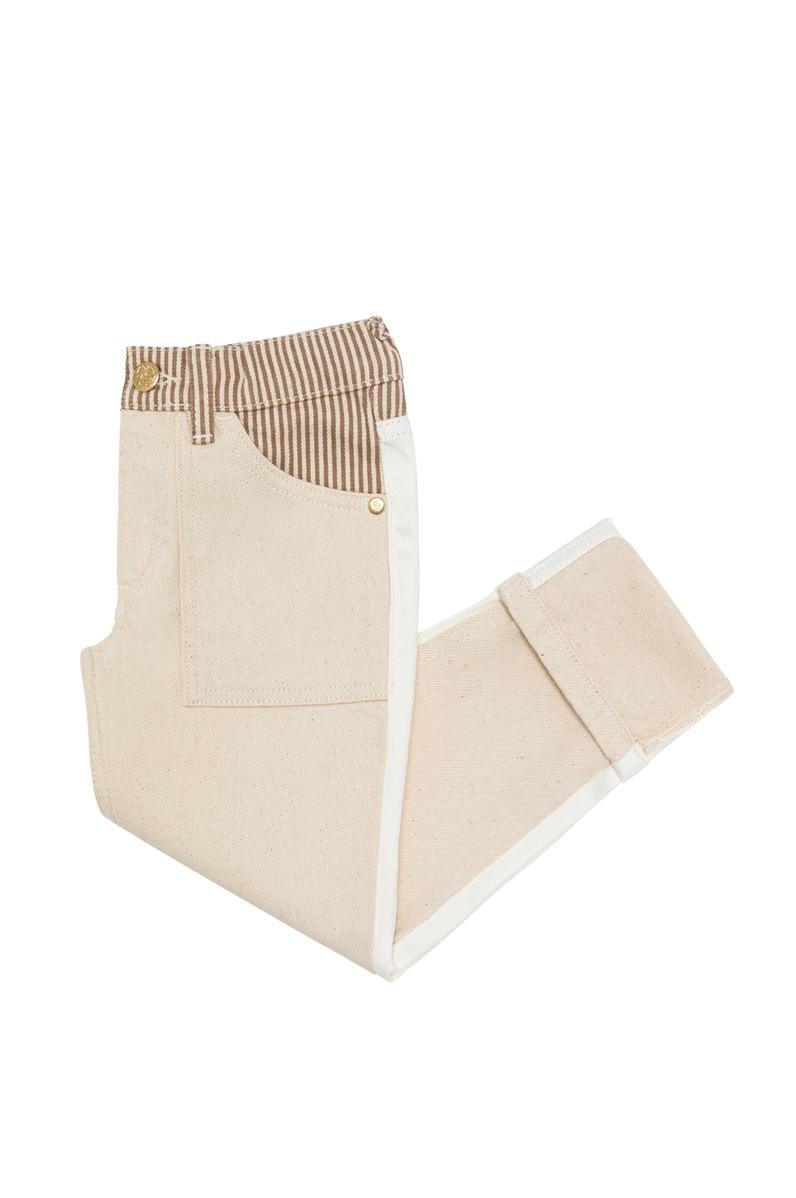 Kız Çocuk Krem Jean Pantolon