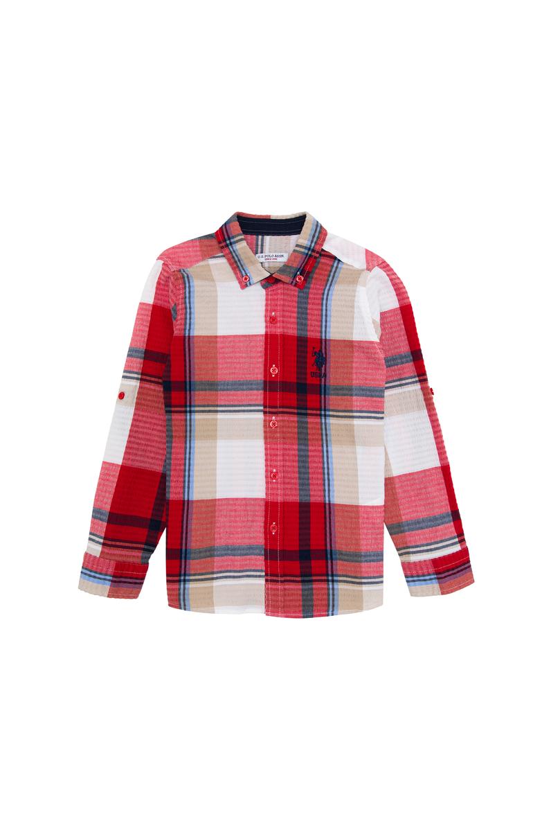 Erkek Çocuk Kırmızı Uzun Kollu Gömlek