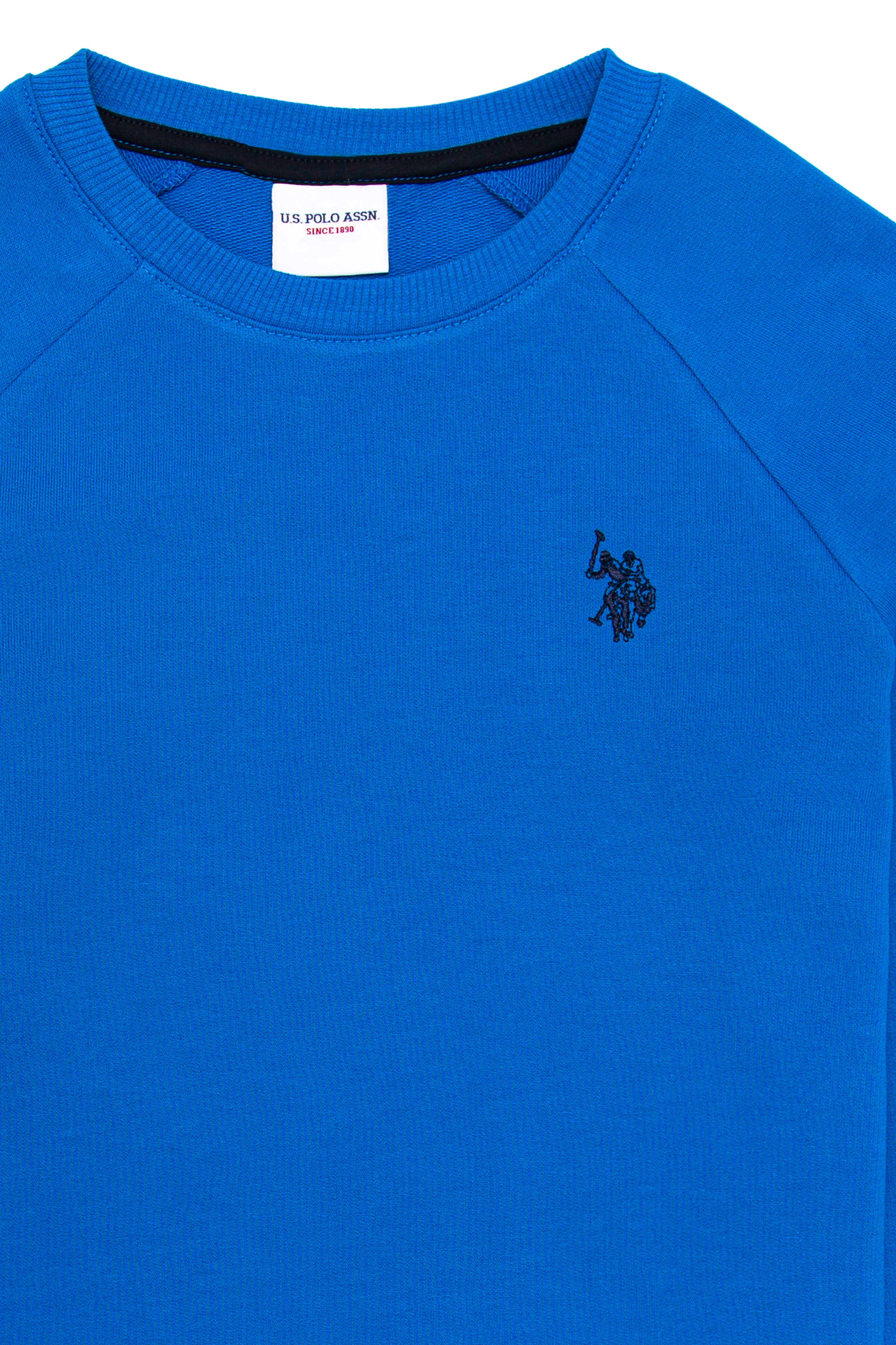 Çocuk Kobalt Mavi Basic Bisiklet Yaka Sweatshirt