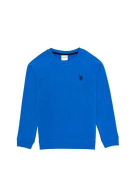 Çocuk Kobalt Mavi Basic Bisiklet Yaka Sweatshirt - 50273756315
