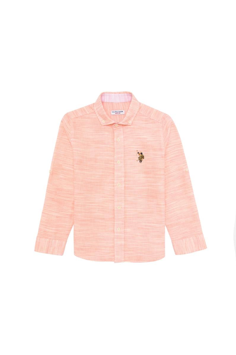 Erkek Çocuk Turuncu Uzun Kollu Gömlek