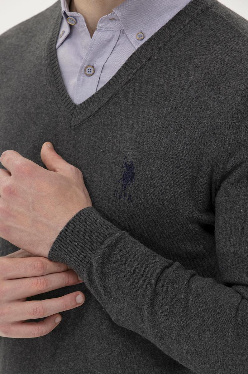 Erkek Antrasit Melanj Basic Kazak