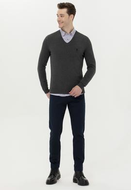 Erkek Antrasit Melanj Basic Kazak - 50253445104