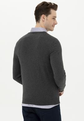 Erkek Antrasit Melanj Basic Kazak - 50253445104