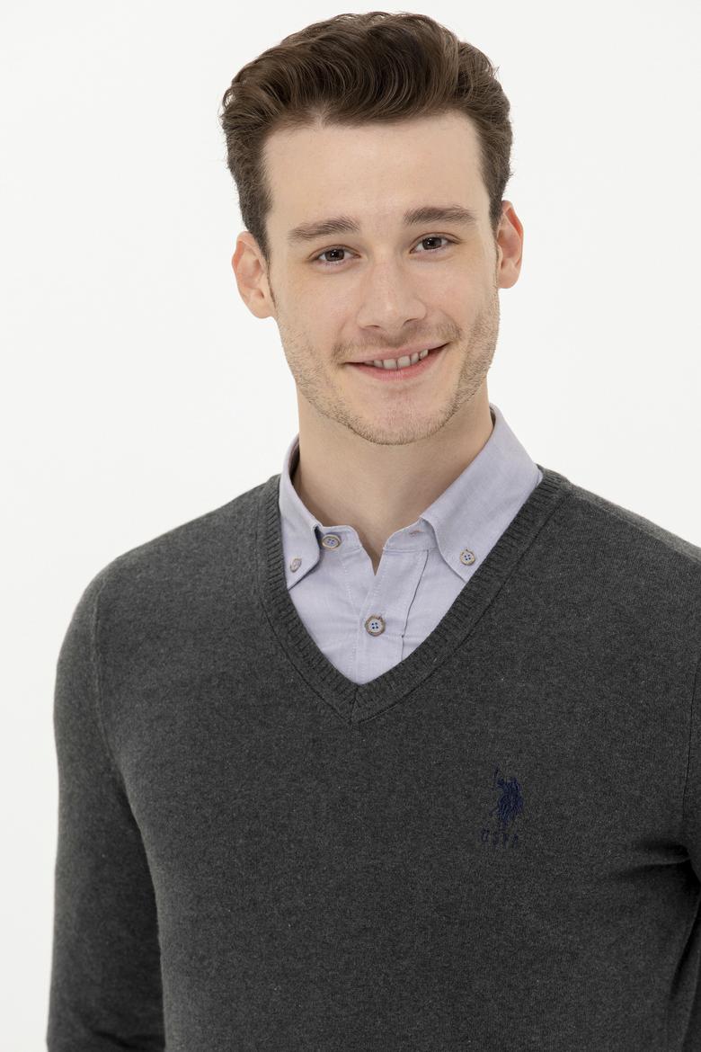 Erkek Antrasit Melanj Basic Kazak - 50253445104