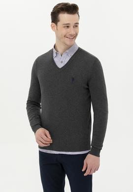 Erkek Antrasit Melanj Basic Kazak - 50253445104