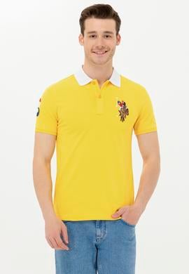 Erkek Koyu Sarı Basic Polo Yaka Tişört - 50263005021