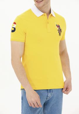 Erkek Koyu Sarı Basic Polo Yaka Tişört - 50263005021