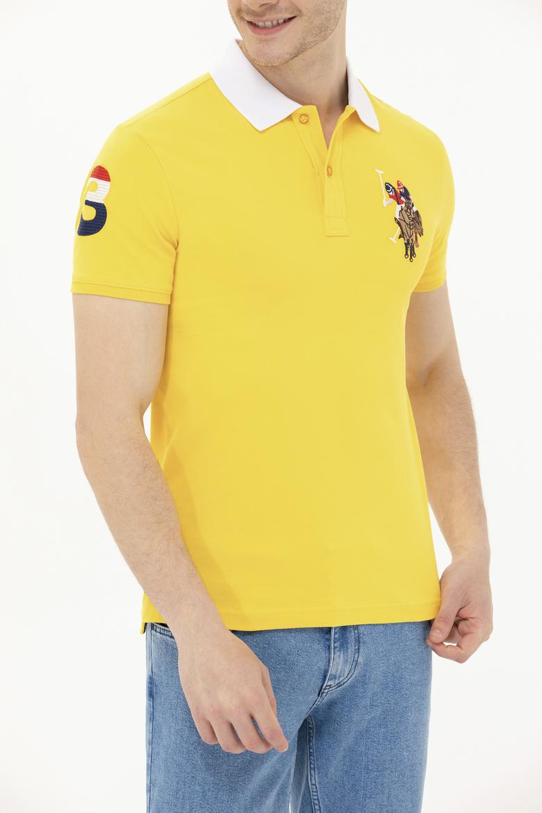 Erkek Koyu Sarı Basic Polo Yaka Tişört - 50263005021