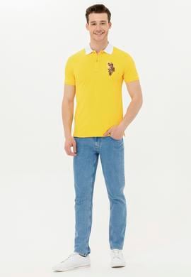 Erkek Koyu Sarı Basic Polo Yaka Tişört - 50263005021