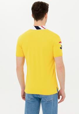 Erkek Koyu Sarı Basic Polo Yaka Tişört - 50263005021