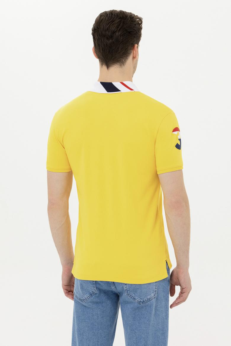 Erkek Koyu Sarı Basic Polo Yaka Tişört - 50263005021