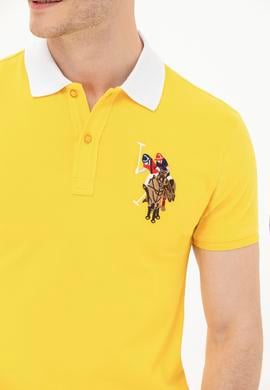 Erkek Koyu Sarı Basic Polo Yaka Tişört - 50263005021