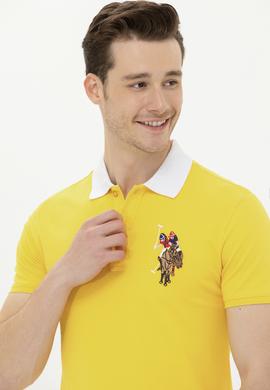 Erkek Koyu Sarı Basic Polo Yaka Tişört - 50263005021