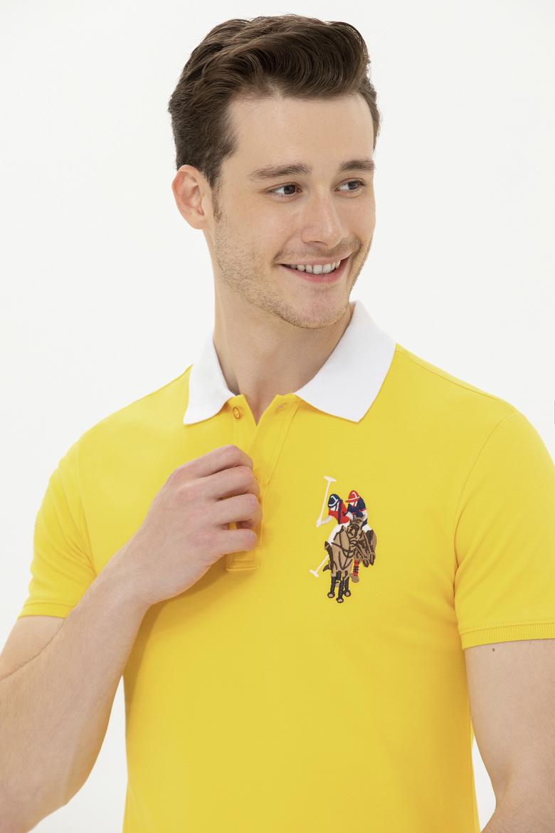 Erkek Koyu Sarı Basic Polo Yaka Tişört - 50263005021