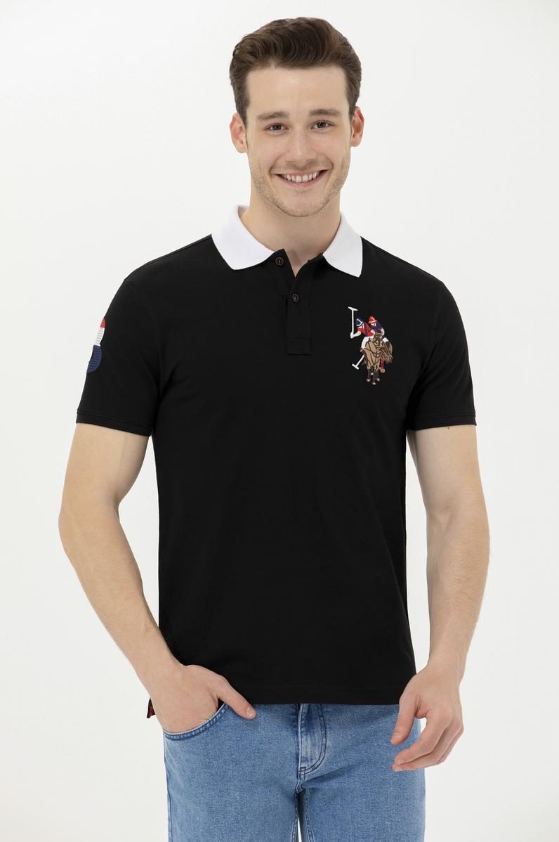Erkek Siyah Basic Polo Yaka Tişört