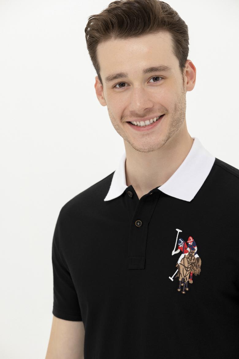 Erkek Siyah Basic Polo Yaka Tişört - 50263005121