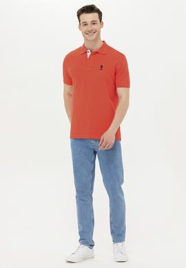 Erkek Kırmızı Basic Polo Yaka Tişört - 50263236213