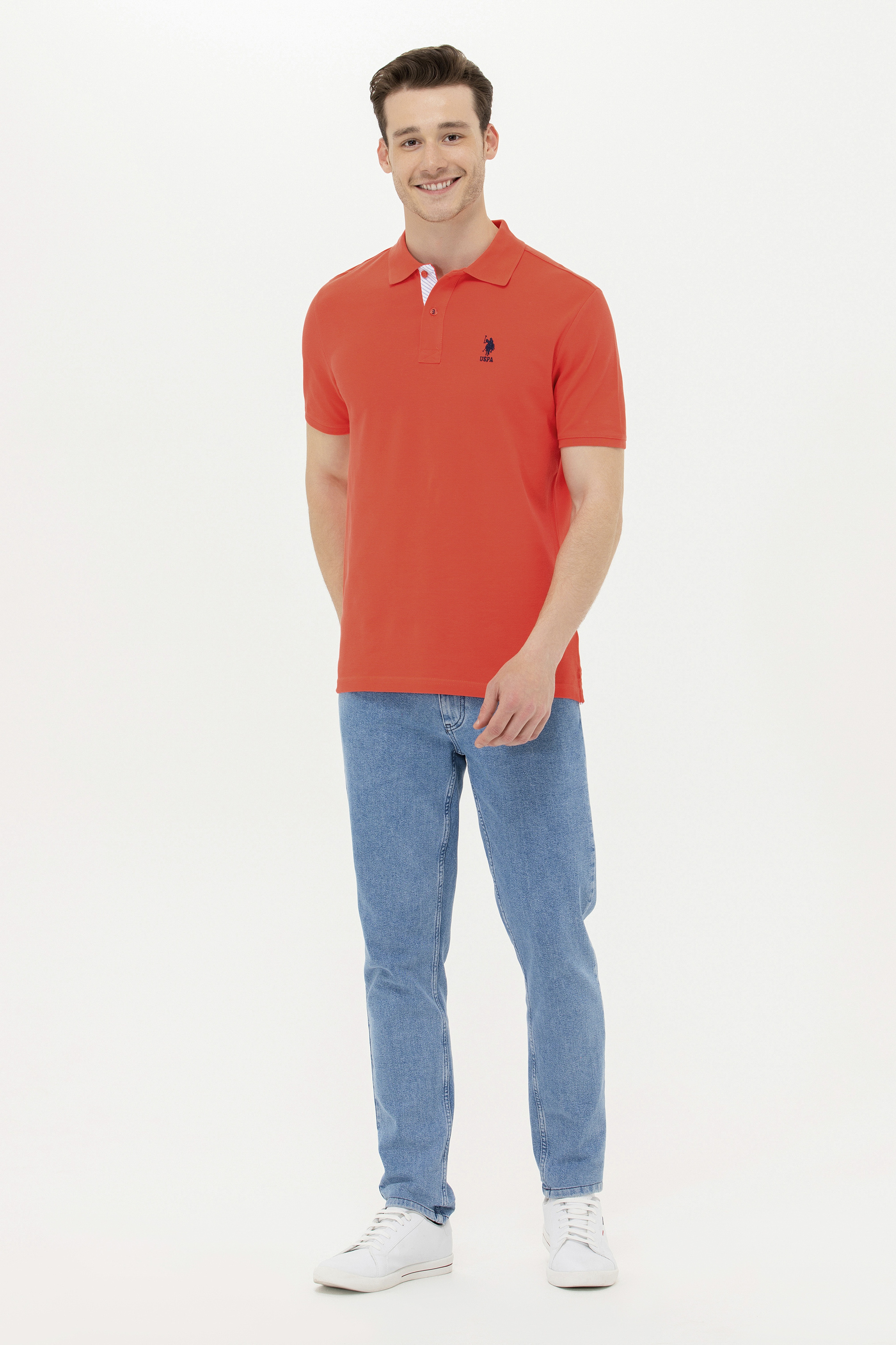 Erkek Kırmızı Basic Polo Yaka Tişört