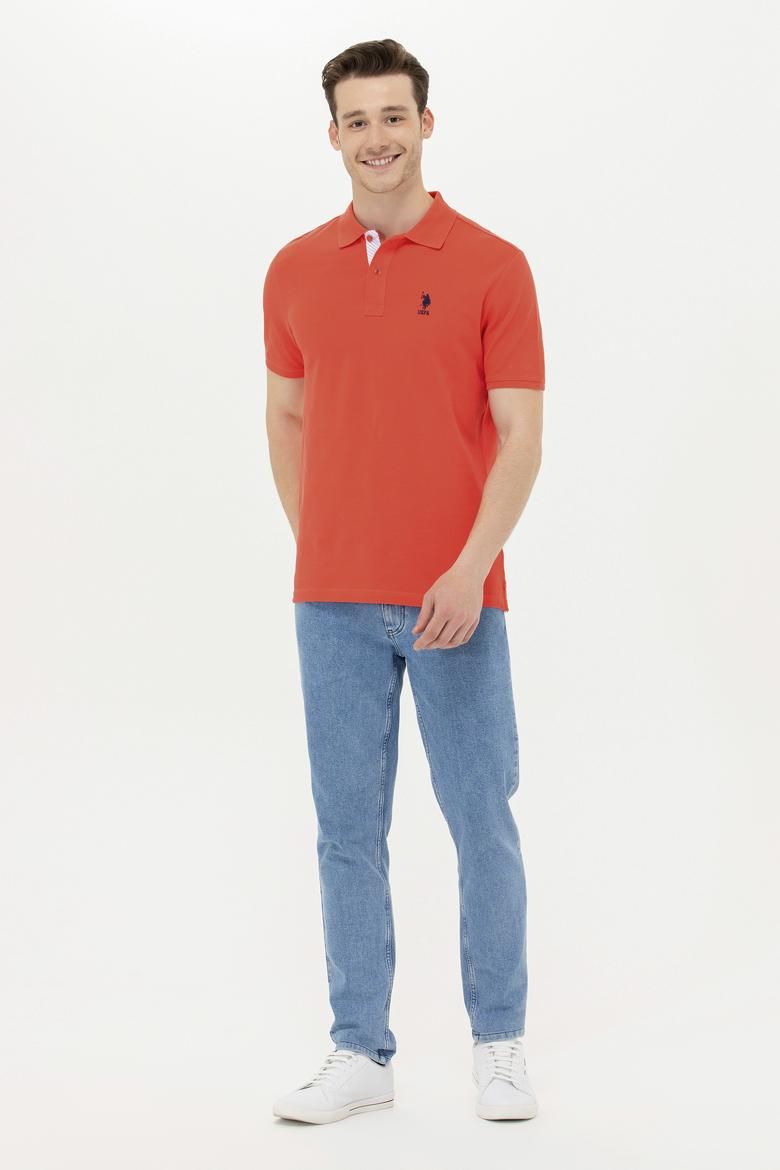 Erkek Kırmızı Basic Polo Yaka Tişört - 50263236213