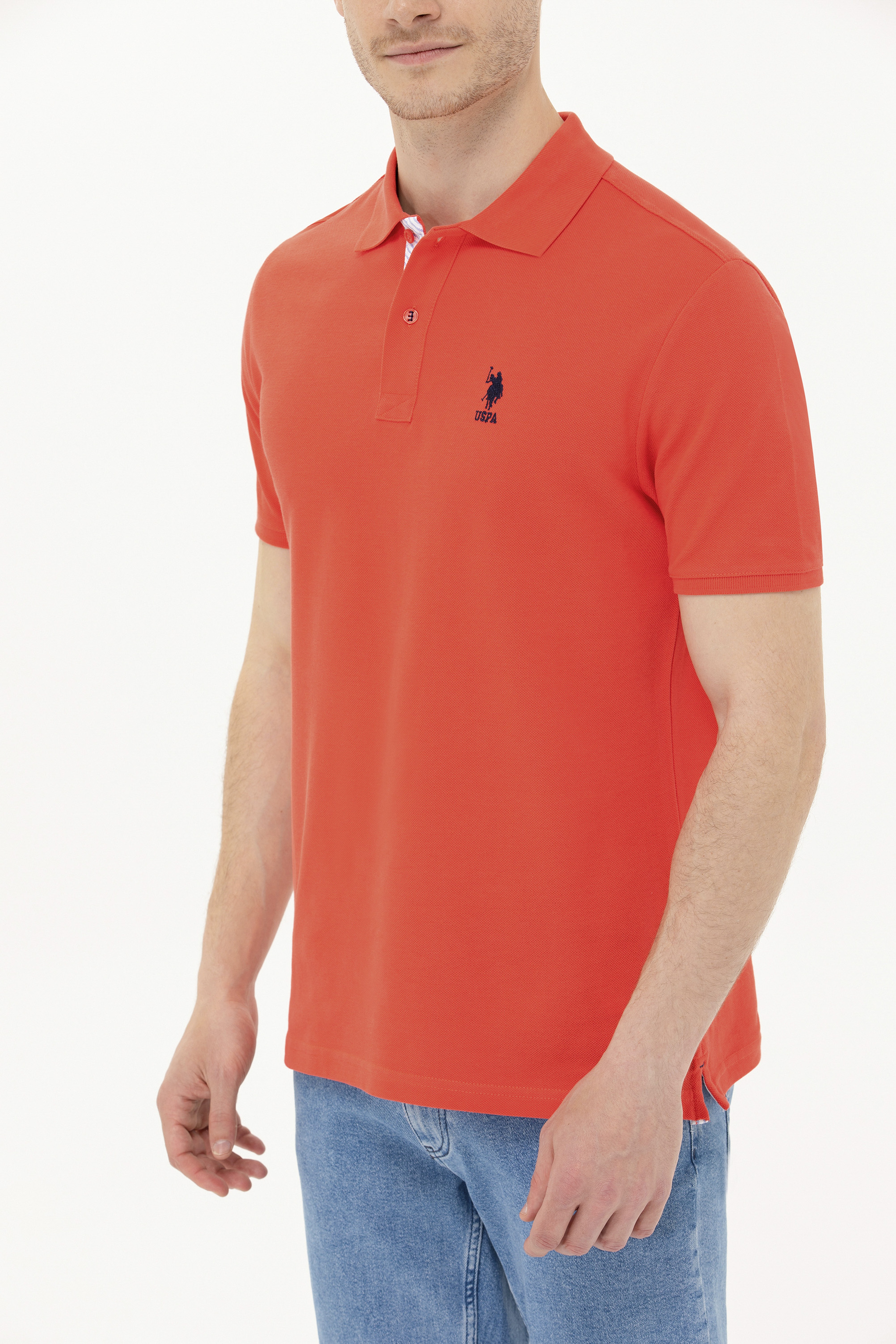 Erkek Kırmızı Basic Polo Yaka Tişört
