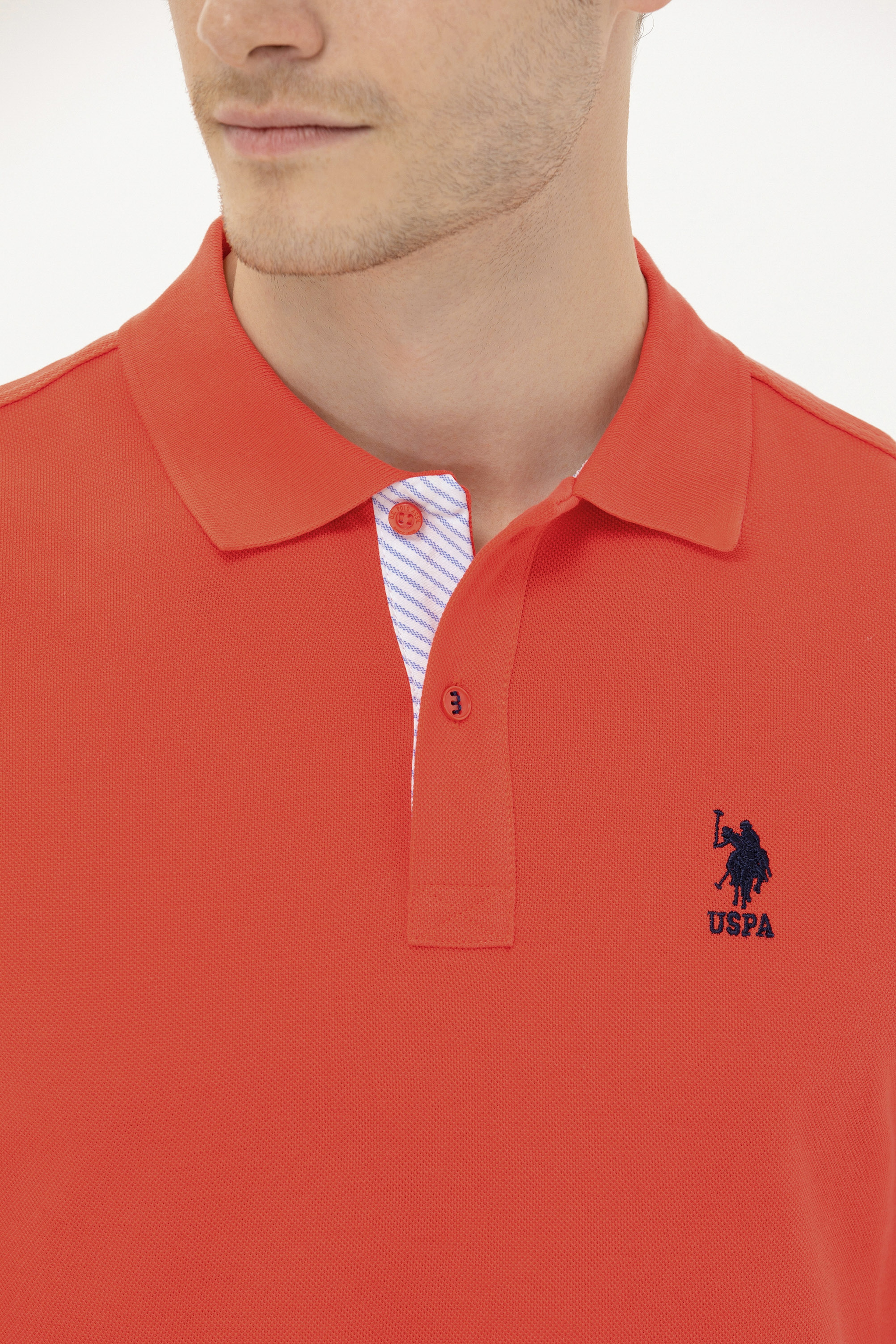 Erkek Kırmızı Basic Polo Yaka Tişört - Image 7