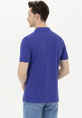 Erkek Mavi Basic Polo Yaka Tişört - 50263236221