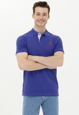 Erkek Mavi Basic Polo Yaka Tişört - 50263236221