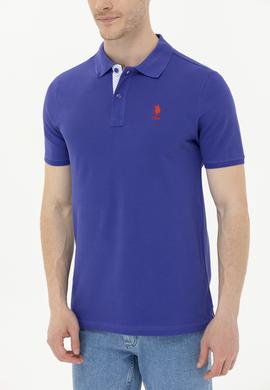 Erkek Mavi Basic Polo Yaka Tişört - 50263236221
