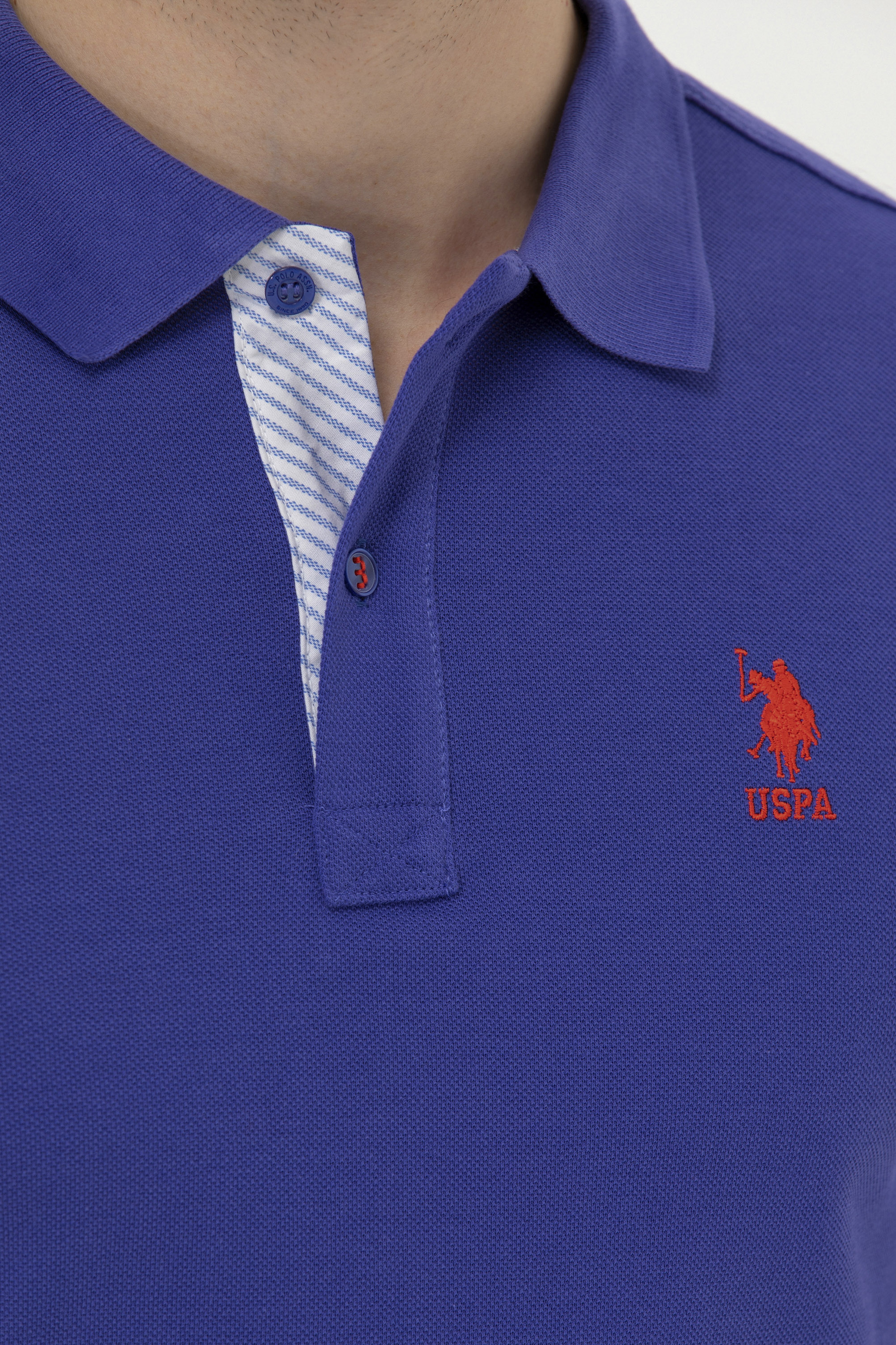 Erkek Mavi Basic Polo Yaka Tişört