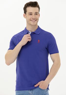 Erkek Mavi Basic Polo Yaka Tişört - 50263236221