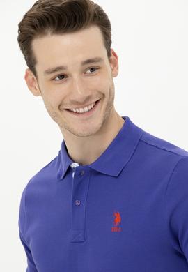 Erkek Mavi Basic Polo Yaka Tişört - 50263236223