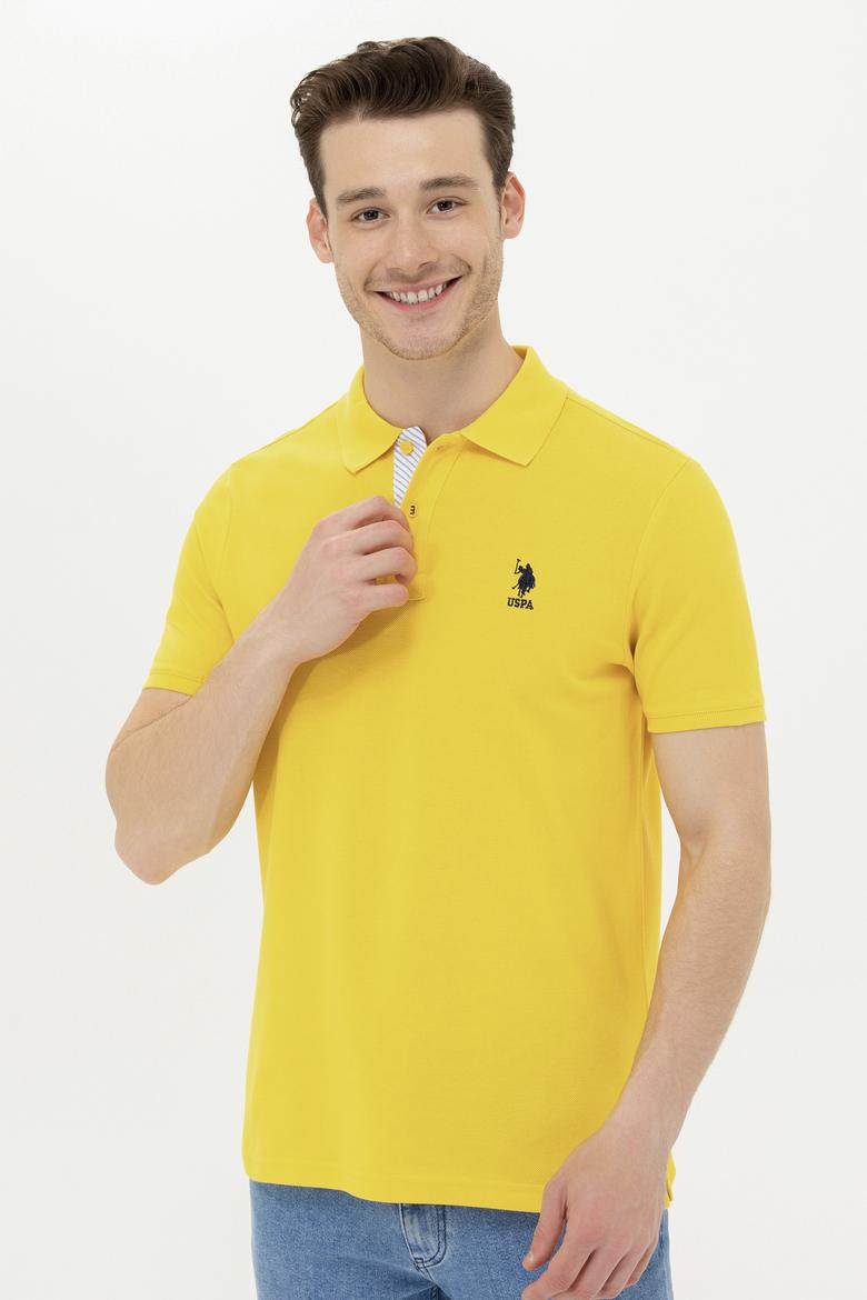 Erkek Koyu Sarı Basic Polo Yaka Tişört - 50263236235
