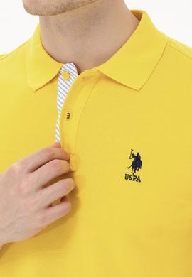 Erkek Koyu Sarı Basic Polo Yaka Tişört - 50263236235