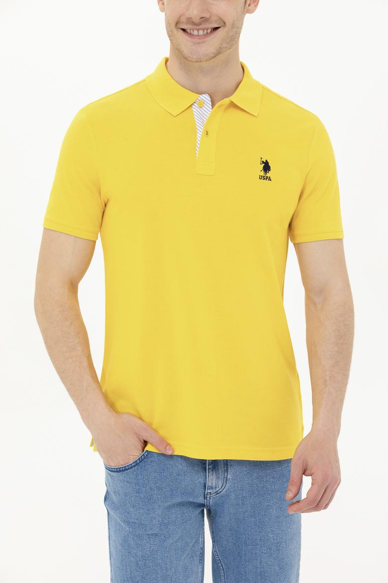 Erkek Koyu Sarı Basic Polo Yaka Tişört - 50263236235