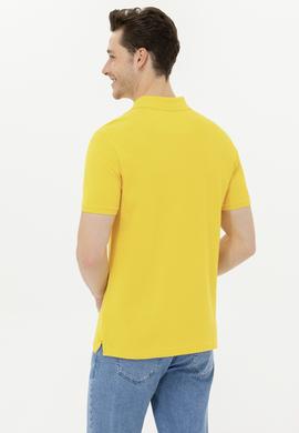 Erkek Koyu Sarı Basic Polo Yaka Tişört - 50263236235