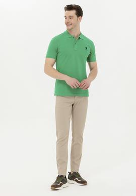 Erkek Yeşil Basic Polo Yaka Tişört - 50263238459