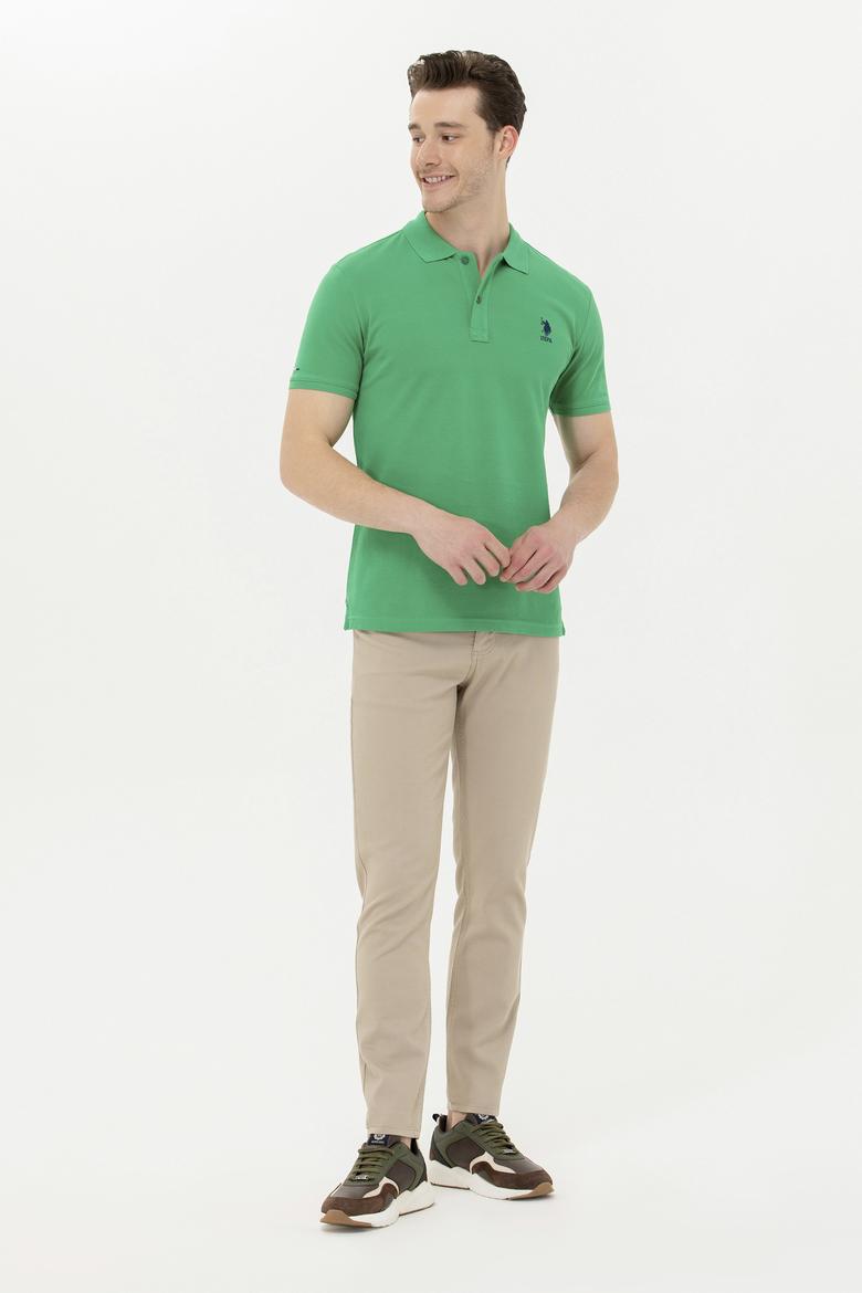 Erkek Yeşil Basic Polo Yaka Tişört - 50263238459