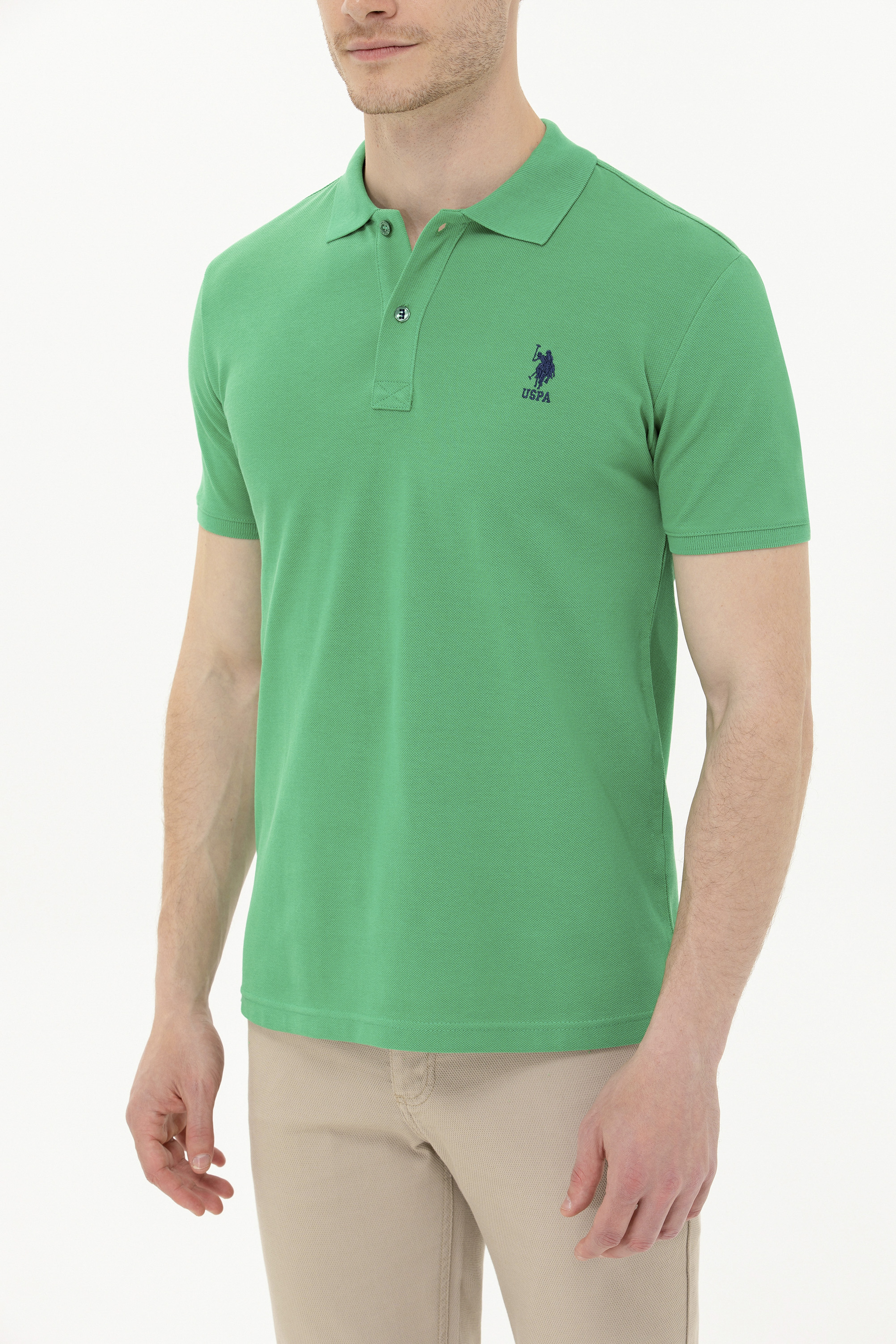 Erkek Yeşil Basic Polo Yaka Tişört
