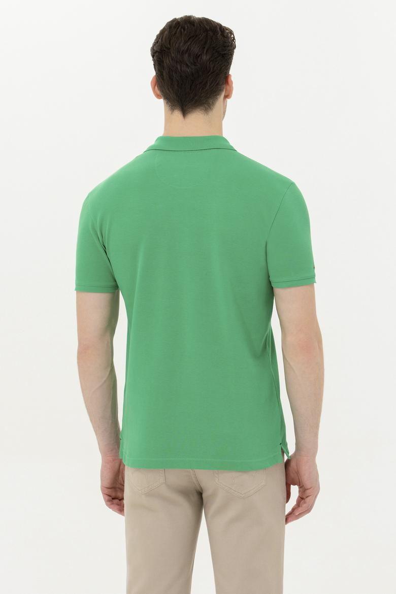 Erkek Yeşil Basic Polo Yaka Tişört - 50263238459