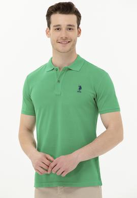 Erkek Yeşil Basic Polo Yaka Tişört - 50263238459