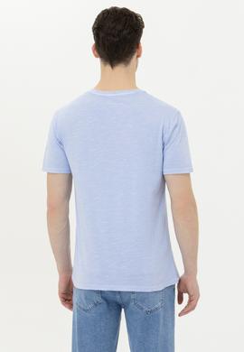 Erkek Mavi Basic V Yaka Tişört - 50263474169