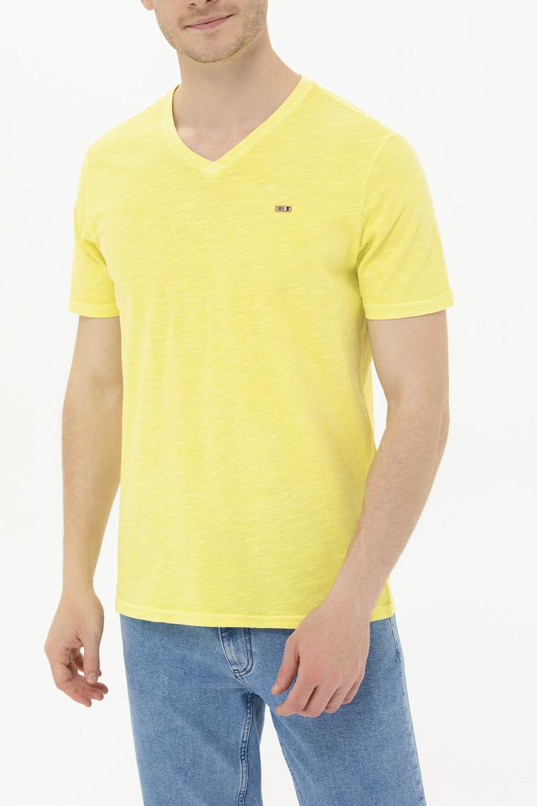 Erkek Citron Basic V Yaka Tişört - 50263474190