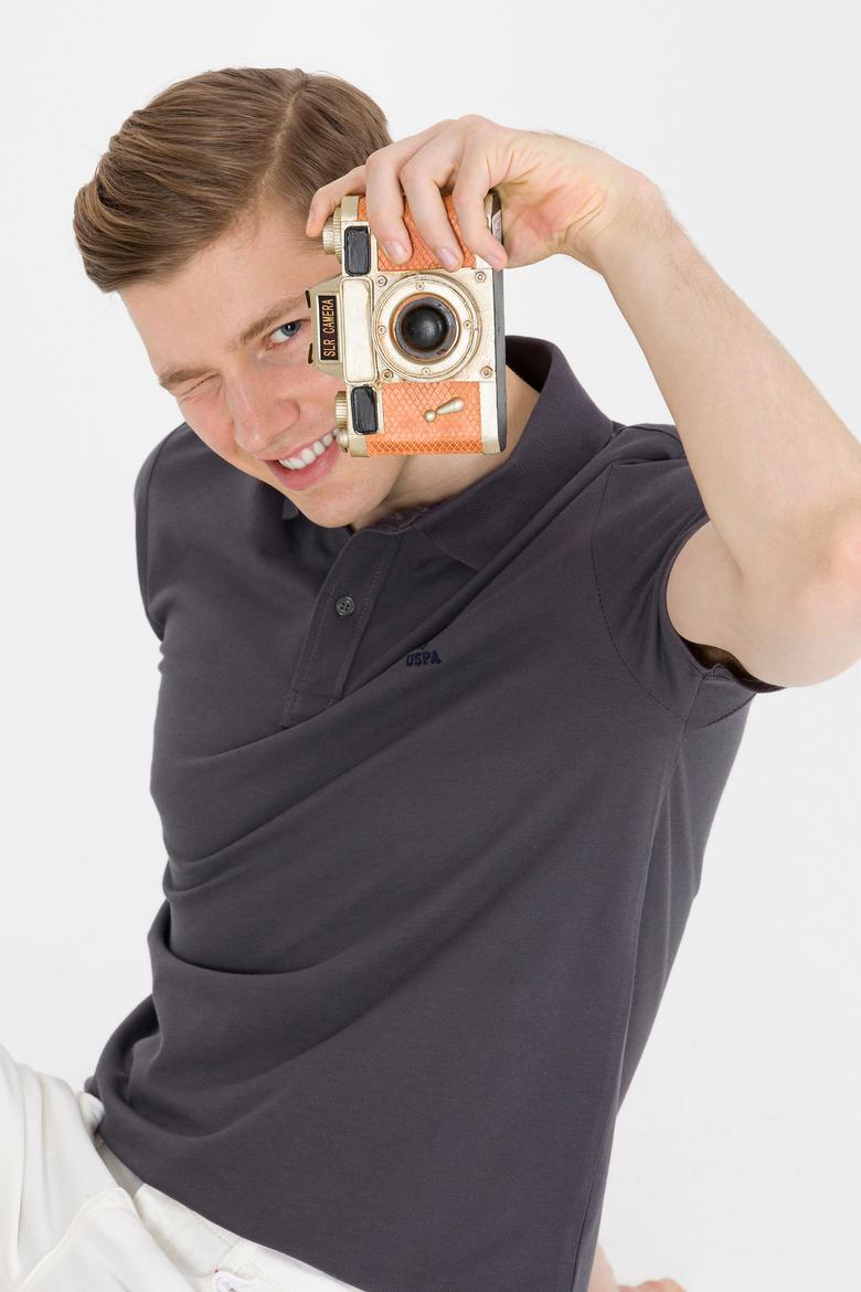 Erkek Antrasit Basic Polo Yaka Tişört - 50264891196