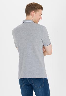 Erkek Gri Melanj Basic Polo Yaka Tişört - 50264906151
