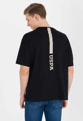 Erkek Siyah Oversize Bisiklet Yaka Tişört - 50264919058