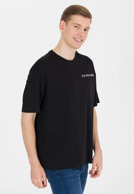 Erkek Siyah Oversize Bisiklet Yaka Tişört - 50264919058