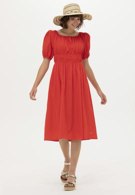 Kadın Kırmızı Dokuma Elbise - 50262477014
